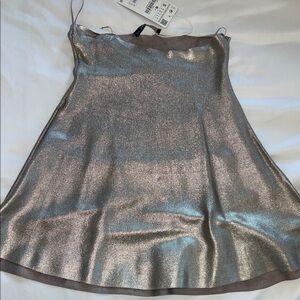 Zara Metallic Silver Women's Skirt